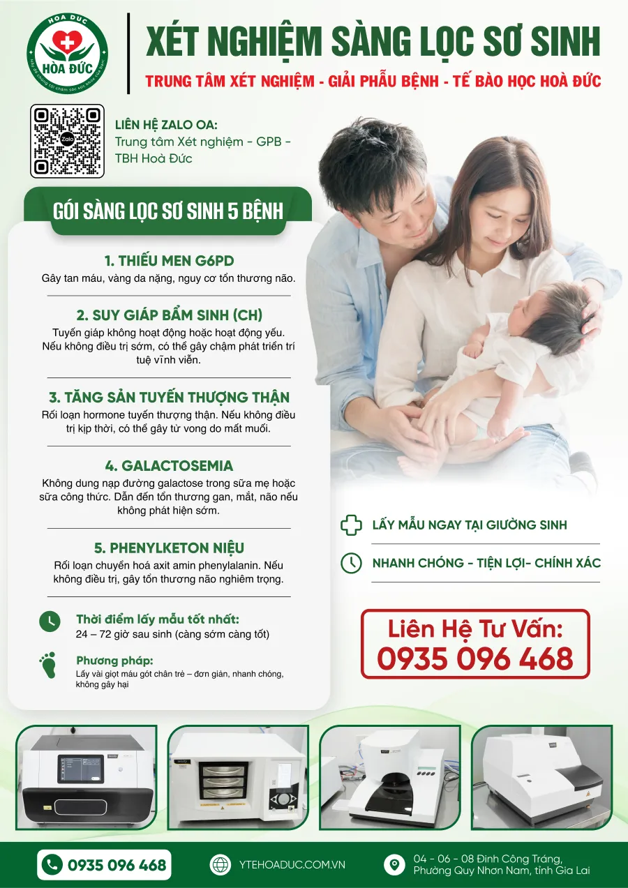 Sàng lọc sơ sinh 5 bệnh