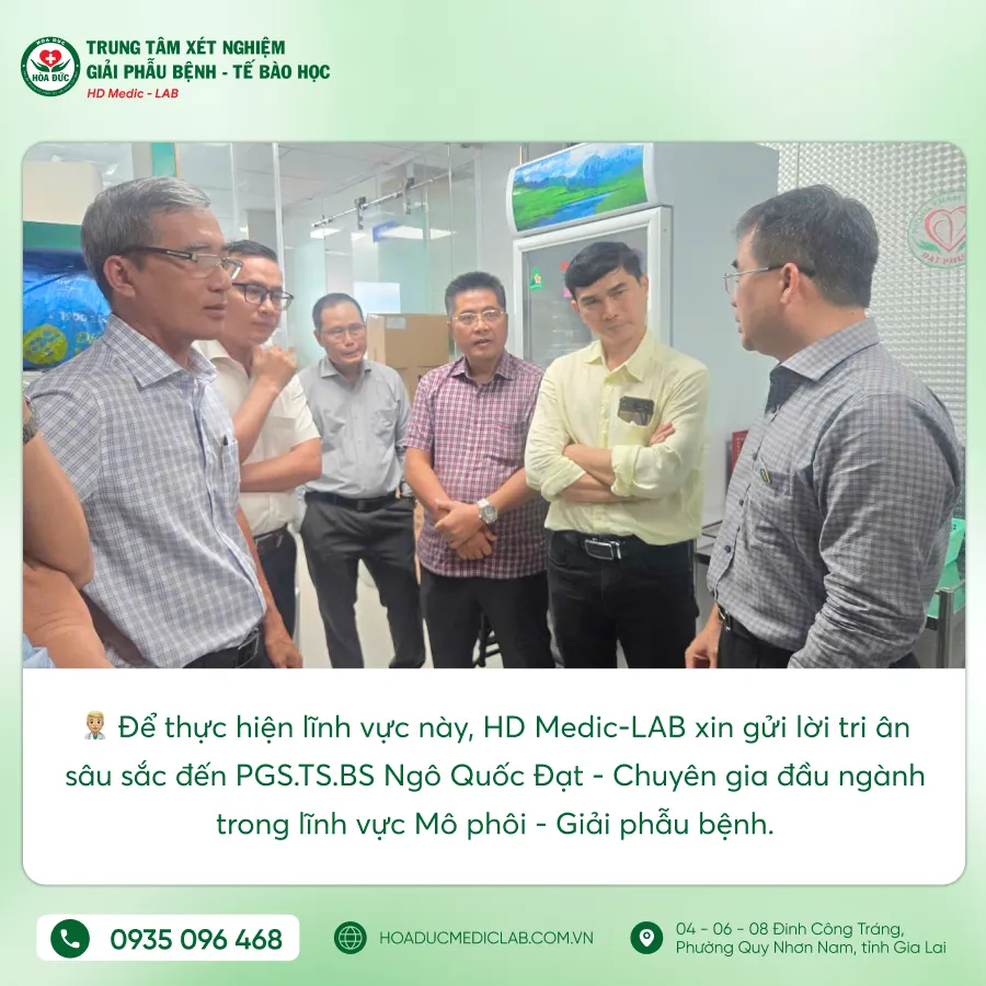 HD Medic-LAB tri ân PGS.TS.BS Ngô Quốc Đạt trong quá trình triển khai kỹ thuật hóa mô miễn dịch